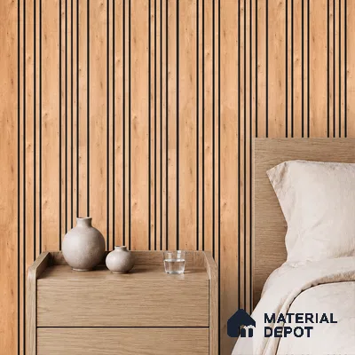 Wooden Look PN 05557 9.5 ft x 12 inch Charcoal Panel - 6 mm | Suitable for Feature Wall, TV Unit & Living Room | Width is Subjected to 5% Variation