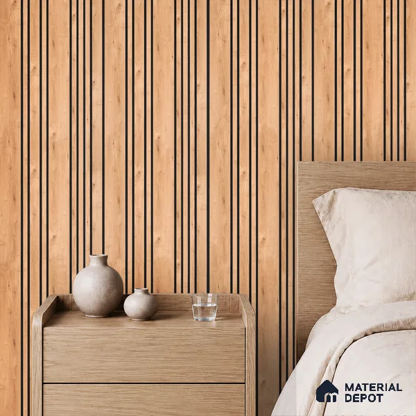 Wooden Look PN 05557 9.5 ft x 12 inch Charcoal Panel - 6 mm | Suitable for Feature Wall, TV Unit & Living Room | Width is Subjected to 5% Variation