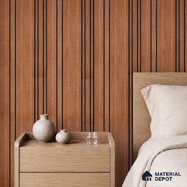 Wooden Look PN 05558 9.5 ft x 12 inch Charcoal Panel - 6 mm | Suitable for Feature Wall, TV Unit & Living Room | Width is Subjected to 5% Variation
