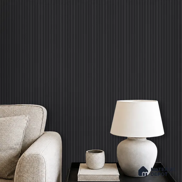 Graphite Black Plain Colour Look PN 05654 8 ft x 4.8 inch Charcoal Panel - 11 mm | Suitable for Feature Wall, TV Unit & Living Room | Width is Subjected to 5% Variation