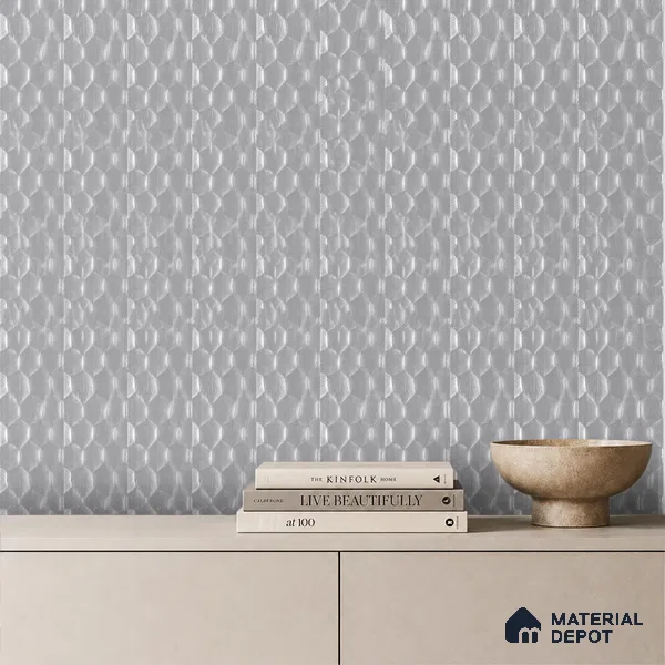 Cloud Grey Metallic Look PN 06073 9.5 ft x 4.7 inch Charcoal Panel - 7 mm | Suitable for Feature Wall, TV Unit & Living Room | Width is Subjected to 5% Variation