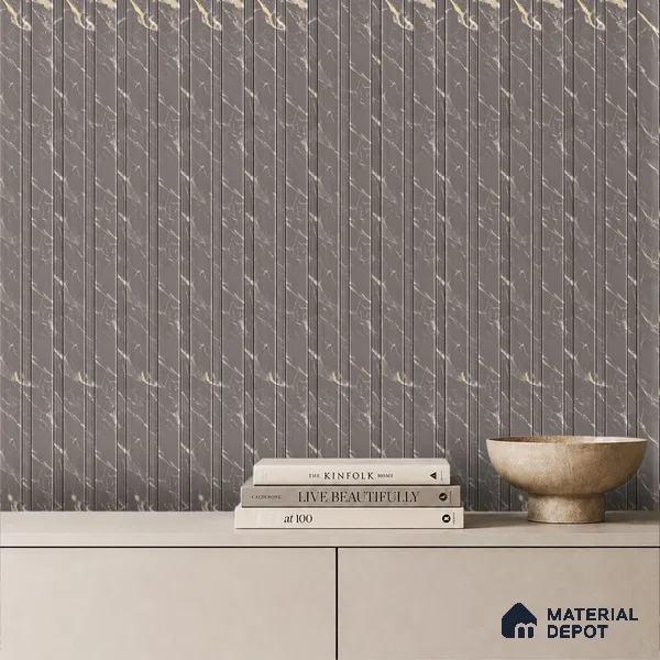 Mid Grey Marble Look PN 06087 9.5 ft x 4.6 inch Charcoal Panel - 8 mm | Suitable for Feature Wall, TV Unit & Living Room | Width is Subjected to 5% Variation