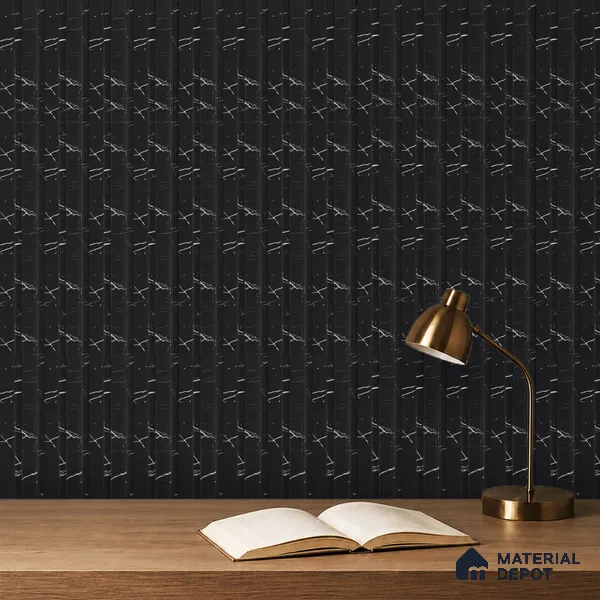 Charcoal Black Marble Look PN 06853 9.2 ft x 4.9 inch Charcoal Panel - 12 mm | Suitable for Living Room, Bedroom & TV Cabinet | Width is Subjected to 5% Variation
