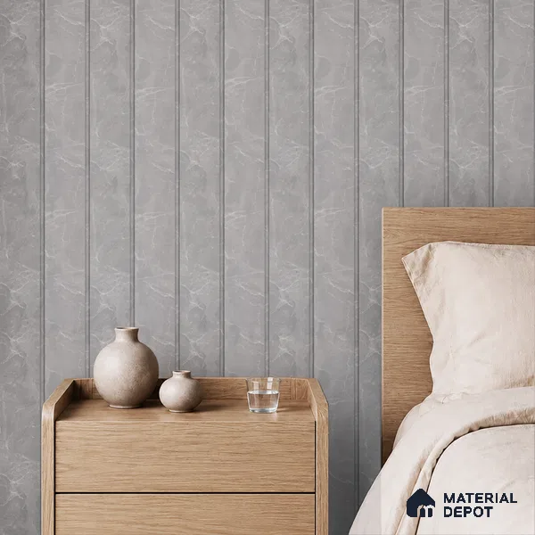 Cloud Grey Marble Look PN 07065 9.5 ft x 9.8 inch Charcoal Panel - 10 mm | Suitable for Feature Wall, TV Unit & Living Room | Width is Subjected to 5% Variation