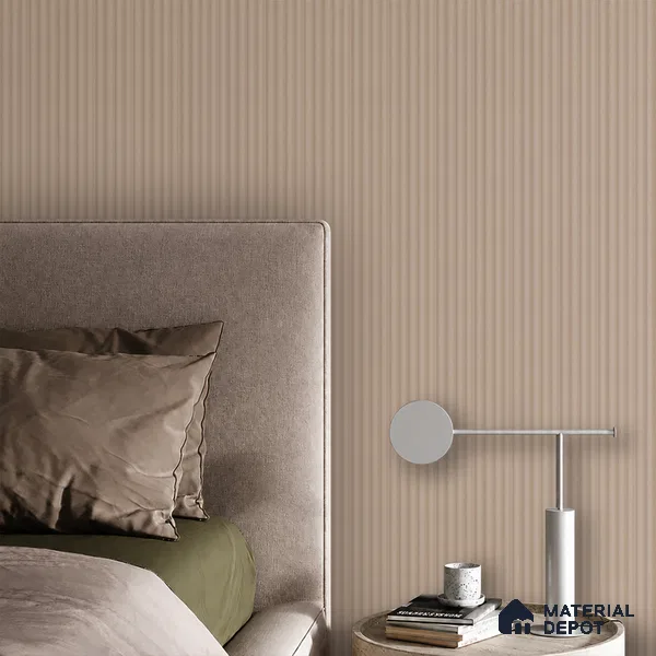 Cappuccino Beige Fabric Look PN 07601 9.5 ft x 4.9 inch Charcoal Panel - 12 mm | Suitable for Feature Wall, TV Unit & Living Room | Width is Subjected to 5% Variation