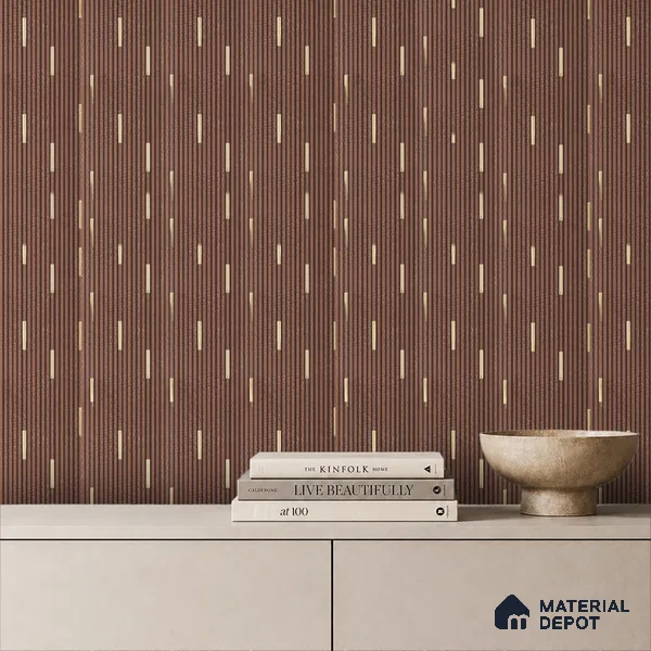Coffee Brown Geometric Look PN 07808 8 ft x 7.8 inch Charcoal Panel - 6 mm | Suitable for Living Room, Bedroom & Office | Width is Subjected to 5% Variation