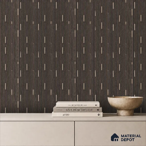 Graphite Black Geometric Look PN 07810 8 ft x 7.8 inch Charcoal Panel - 6 mm | Suitable for Living Room, Bedroom & Office | Width is Subjected to 5% Variation