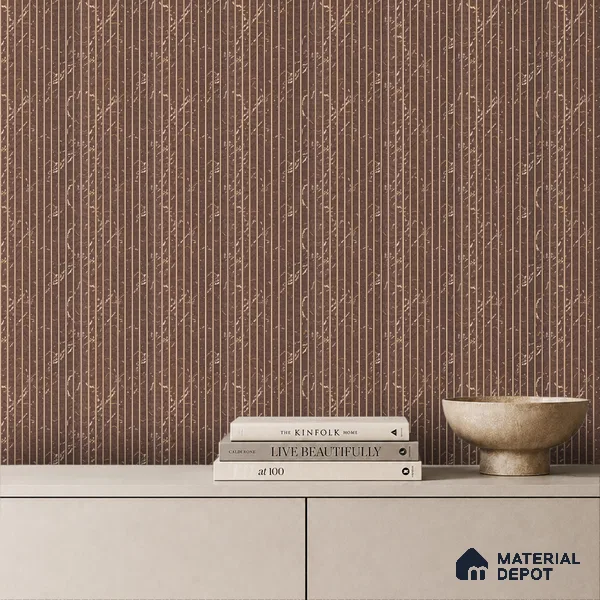 Cappucino Brown Marble Look PN 07820 8 ft x 7.8 inch Charcoal Panel - 6 mm | Suitable for Living Room, Bedroom & Office | Width is Subjected to 5% Variation
