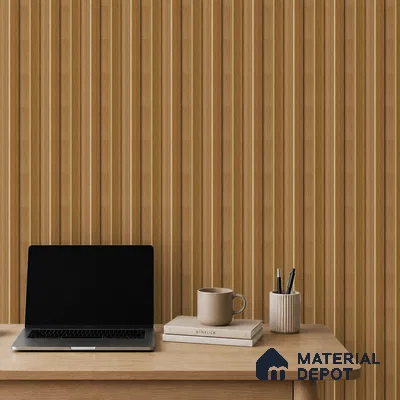 Brown Wooden Louver PN 05270 8 ft x 4.7 inch Charcoal Panel - 12 mm | Suitable for Feature Wall, TV Unit & Living Room | Width is Subjected to 5% Variation