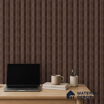Brown Wooden Louver PN 05273 8 ft x 4.7 inch Charcoal Panel - 12 mm | Suitable for Feature Wall, TV Unit & Living Room | Width is Subjected to 5% Variation