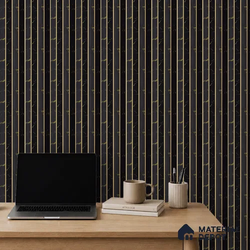 Black Marble Louver PN 05274 8 ft x 4.7 inch Charcoal Panel - 12 mm | Suitable for Feature Wall, TV Unit & Living Room | Width is Subjected to 5% Variation