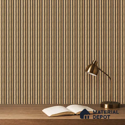 Brown Wooden Louver PN 05277 8 ft x 4.9 inch Charcoal Panel - 11 mm | Suitable for Feature Wall, TV Unit & Living Room | Width is Subjected to 5% Variation