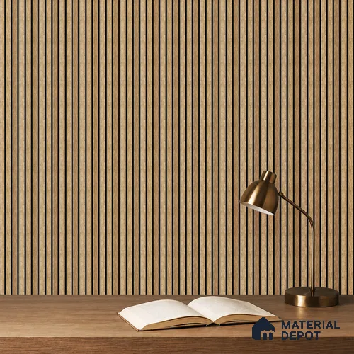 Brown Wooden Louver PN 05277 8 ft x 4.9 inch Charcoal Panel - 11 mm | Suitable for Feature Wall, TV Unit & Living Room | Width is Subjected to 5% Variation