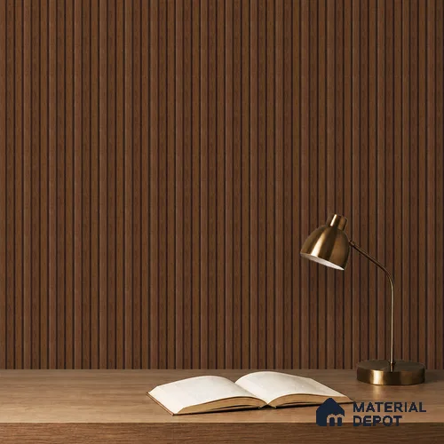 Brown Wooden Louver PN 05279 8 ft x 4.9 inch Charcoal Panel - 11 mm | Suitable for Feature Wall, TV Unit & Living Room | Width is Subjected to 5% Variation