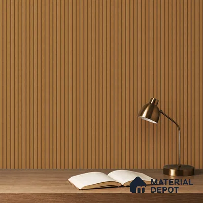 Brown Wooden Louver PN 05282 8 ft x 4.9 inch Charcoal Panel - 11 mm | Suitable for Feature Wall, TV Unit & Living Room | Width is Subjected to 5% Variation