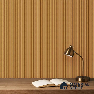 Brown Wooden Louver PN 05284 8 ft x 4.9 inch Charcoal Panel - 11 mm | Suitable for Feature Wall, TV Unit & Living Room | Width is Subjected to 5% Variation