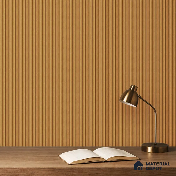 Brown Wooden Louver PN 05284 8 ft x 4.9 inch Charcoal Panel - 11 mm | Suitable for Feature Wall, TV Unit & Living Room | Width is Subjected to 5% Variation