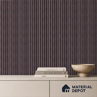 Wenge Stone Louver PN 05285 8 ft x 4.8 inch Charcoal Panel - 12 mm | Suitable for Feature Wall, TV Unit & Living Room | Width is Subjected to 5% Variation