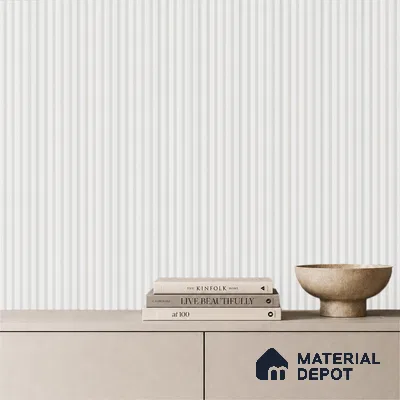 White Plain Colour Louver PN 05286 8 ft x 4.8 inch Charcoal Panel - 12 mm | Suitable for Feature Wall, TV Unit & Living Room | Width is Subjected to 5% Variation