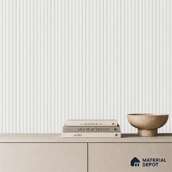 White Plain Colour Louver PN 05286 8 ft x 4.8 inch Charcoal Panel - 12 mm | Suitable for Feature Wall, TV Unit & Living Room | Width is Subjected to 5% Variation