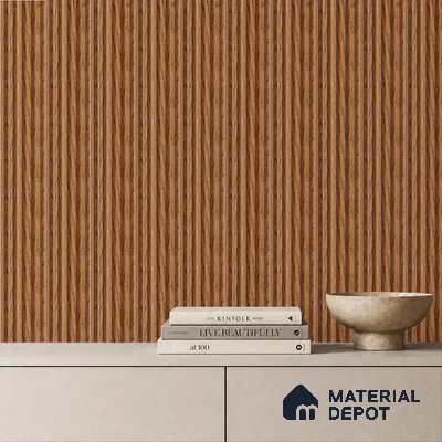 Brown Wooden Louver PN 05288 8 ft x 4.8 inch Charcoal Panel - 12 mm | Suitable for Feature Wall, TV Unit & Living Room | Width is Subjected to 5% Variation