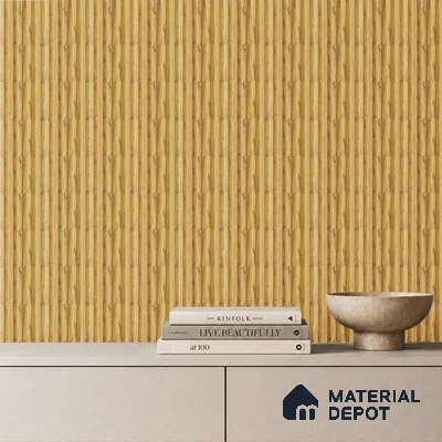 Brown Wooden Louver PN 05289 8 ft x 4.8 inch Charcoal Panel - 12 mm | Suitable for Feature Wall, TV Unit & Living Room | Width is Subjected to 5% Variation
