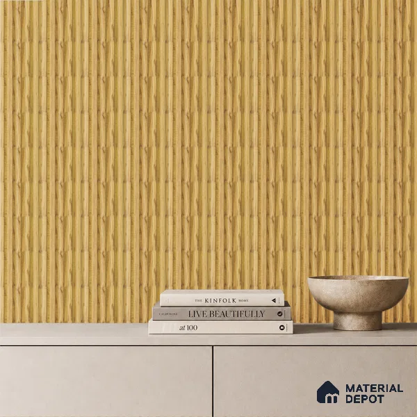 Brown Wooden Louver PN 05289 8 ft x 4.8 inch Charcoal Panel - 12 mm | Suitable for Feature Wall, TV Unit & Living Room | Width is Subjected to 5% Variation