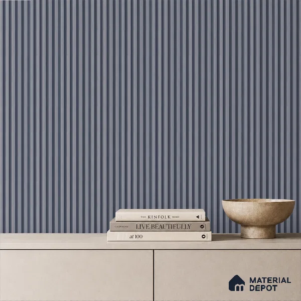 Grey Plain Colour Louver PN 05290 8 ft x 4.8 inch Charcoal Panel - 12 mm | Suitable for Feature Wall, TV Unit & Living Room | Width is Subjected to 5% Variation