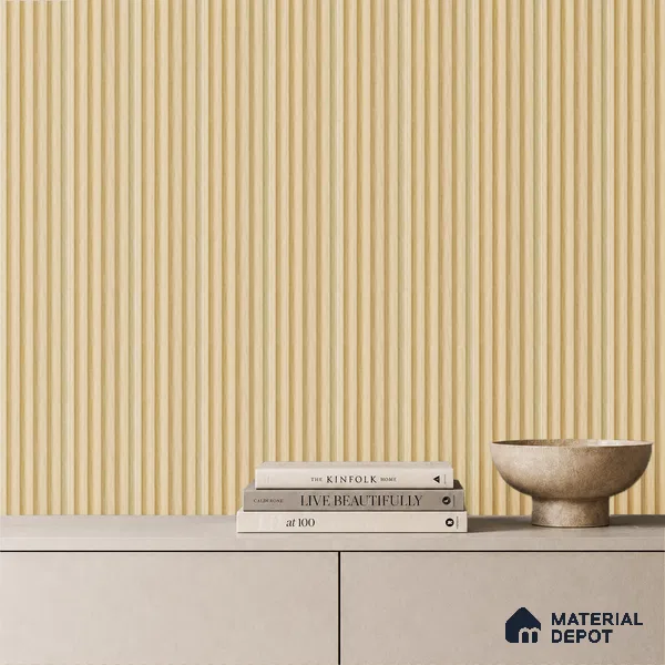 Brown Wooden Louver PN 05291 8 ft x 4.8 inch Charcoal Panel - 12 mm | Suitable for Feature Wall, TV Unit & Living Room | Width is Subjected to 5% Variation