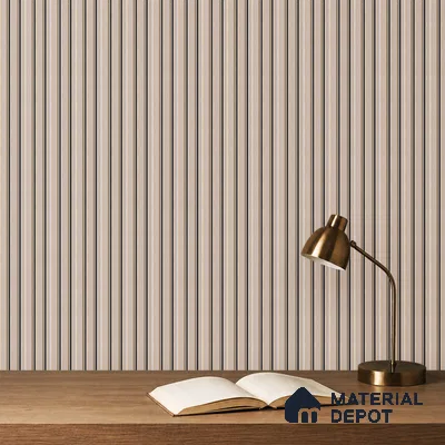 Beige Plain Colour Louver PN 05301 8 ft x 4.9 inch Charcoal Panel - 12 mm | Suitable for Feature Wall, TV Unit & Living Room | Width is Subjected to 5% Variation