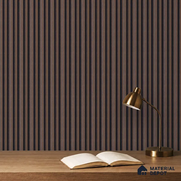 Brown Wooden Louver PN 05304 8 ft x 4.9 inch Charcoal Panel - 12 mm | Suitable for Feature Wall, TV Unit & Living Room | Width is Subjected to 5% Variation