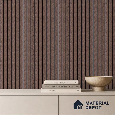 Brown Stone Louver PN 05306 8 ft x 4.8 inch Charcoal Panel - 12 mm | Suitable for Feature Wall, TV Unit & Living Room | Width is Subjected to 5% Variation