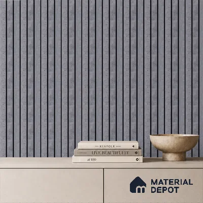 Grey Stone Louver PN 05307 8 ft x 4.8 inch Charcoal Panel - 12 mm | Suitable for Feature Wall, TV Unit & Living Room | Width is Subjected to 5% Variation