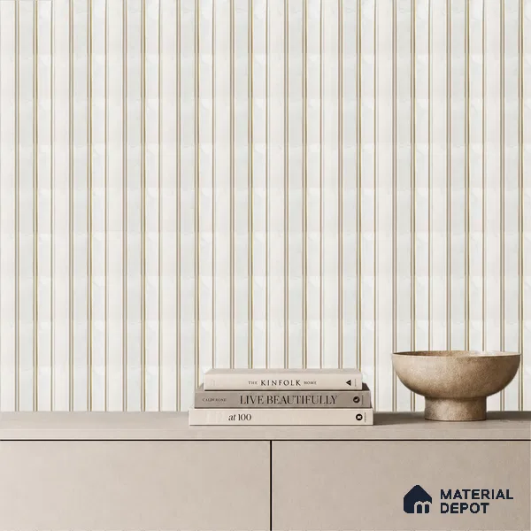 White Plain Colour Louver PN 05308 8 ft x 4.8 inch Charcoal Panel - 12 mm | Suitable for Feature Wall, TV Unit & Living Room | Width is Subjected to 5% Variation