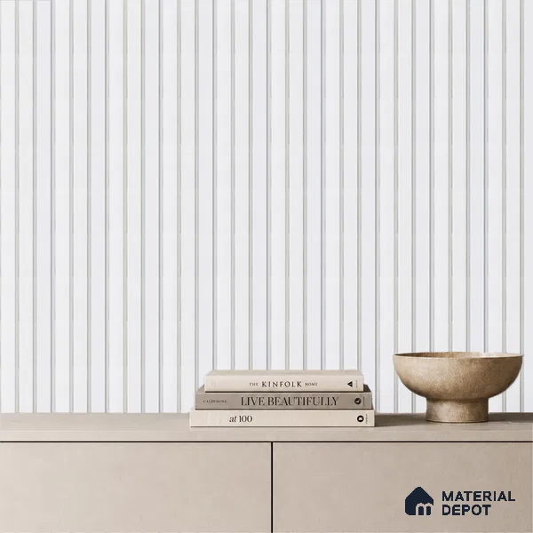 White Plain Colour Louver PN 05310 8 ft x 4.8 inch Charcoal Panel - 12 mm | Suitable for Feature Wall, TV Unit & Living Room | Width is Subjected to 5% Variation