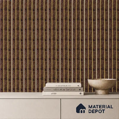 Brown Wooden Louver PN 05311 8 ft x 4.8 inch Charcoal Panel - 12 mm | Suitable for Feature Wall, TV Unit & Living Room | Width is Subjected to 5% Variation