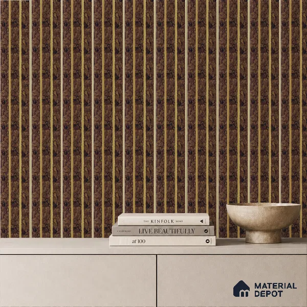 Brown Wooden Louver PN 05311 8 ft x 4.8 inch Charcoal Panel - 12 mm | Suitable for Feature Wall, TV Unit & Living Room | Width is Subjected to 5% Variation