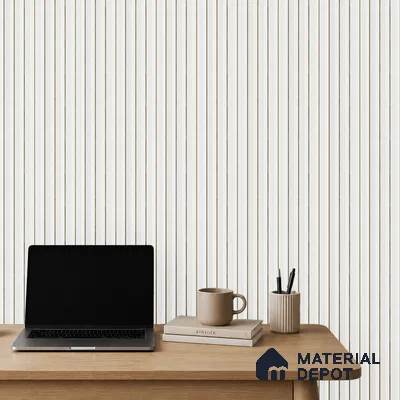 White Plain Colour Louver PN 05312 8 ft x 4.7 inch Charcoal Panel - 12 mm | Suitable for Feature Wall, TV Unit & Living Room | Width is Subjected to 5% Variation