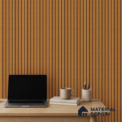 Brown Wooden Louver PN 05316 (4711) 8 ft x 4.7 inch Charcoal Panel - 12 mm | Suitable for Feature Wall, TV Unit & Living Room | Width is Subjected to 5% Variation