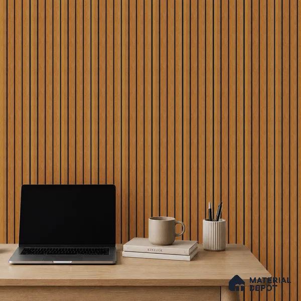Brown Wooden Louver PN 05316 (4711) 8 ft x 4.7 inch Charcoal Panel - 12 mm | Suitable for Feature Wall, TV Unit & Living Room | Width is Subjected to 5% Variation