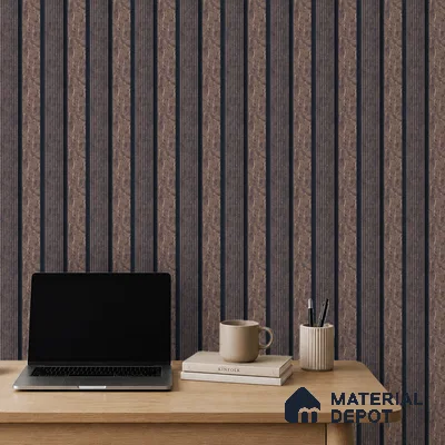 Brown Wooden Louver PN 05320 8 ft x 4.7 inch Charcoal Panel - 12 mm | Suitable for Feature Wall, TV Unit & Living Room | Width is Subjected to 5% Variation