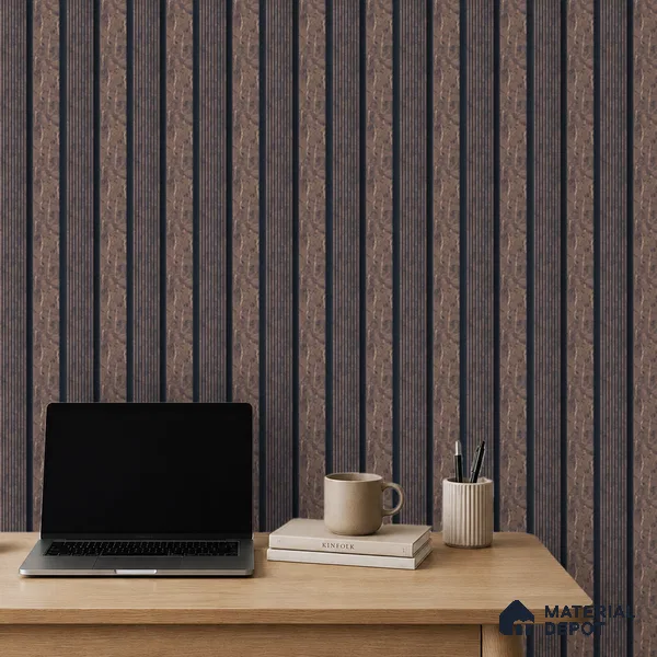 Brown Wooden Louver PN 05320 8 ft x 4.7 inch Charcoal Panel - 12 mm | Suitable for Feature Wall, TV Unit & Living Room | Width is Subjected to 5% Variation
