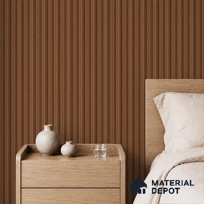 Brown Wooden Louver PN 05459 8 ft x 5 inch Charcoal Panel - 11 mm | Suitable for Feature Wall, TV Unit & Living Room | Width is Subjected to 5% Variation
