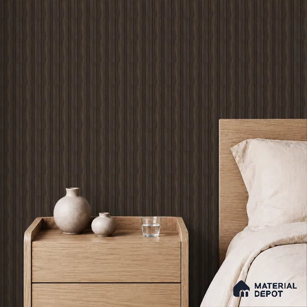 Brown Wooden Louver PN 05460 8 ft x 5 inch Charcoal Panel - 11 mm | Suitable for Feature Wall, TV Unit & Living Room | Width is Subjected to 5% Variation