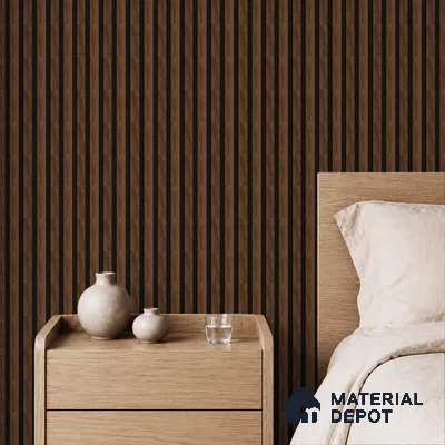 Brown Wooden Louver PN 05462 8 ft x 5 inch Charcoal Panel - 11 mm | Suitable for Feature Wall, TV Unit & Living Room | Width is Subjected to 5% Variation