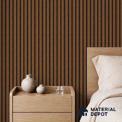 Brown Wooden Louver PN 05463 8 ft x 5 inch Charcoal Panel - 11 mm | Suitable for Feature Wall, TV Unit & Living Room | Width is Subjected to 5% Variation