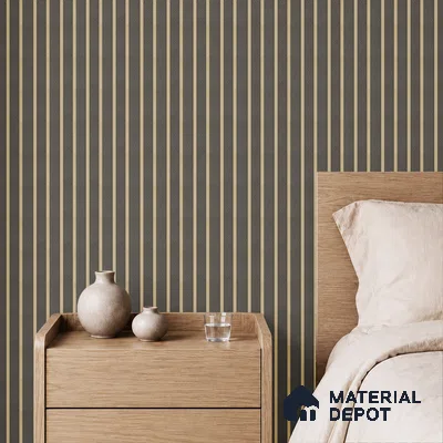 Brown Leather Louver PN 05466 8 ft x 5 inch Charcoal Panel - 11 mm | Suitable for Feature Wall, TV Unit & Living Room | Width is Subjected to 5% Variation