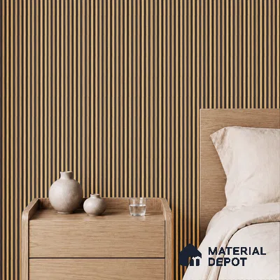 Brown Wooden Louver PN 05469 8 ft x 5 inch Charcoal Panel - 11 mm | Suitable for Feature Wall, TV Unit & Living Room | Width is Subjected to 5% Variation