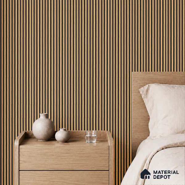 Brown Wooden Louver PN 05469 8 ft x 5 inch Charcoal Panel - 11 mm | Suitable for Feature Wall, TV Unit & Living Room | Width is Subjected to 5% Variation