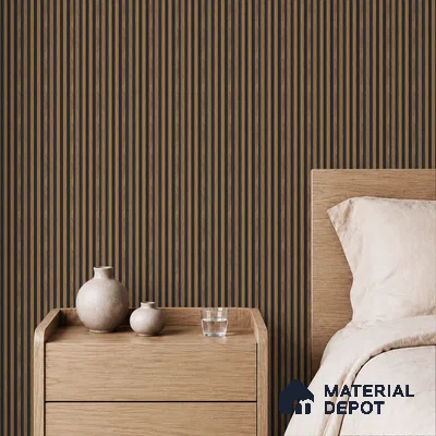 Brown Wooden Louver PN 05471 8 ft x 5 inch Charcoal Panel - 11 mm | Suitable for Feature Wall, TV Unit & Living Room | Width is Subjected to 5% Variation